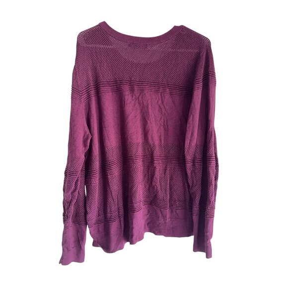 41 Hawthorn Womens Pointelle Knit Sweater Plus Sz 2X Burgundy Maroon - Picture 2 of 6